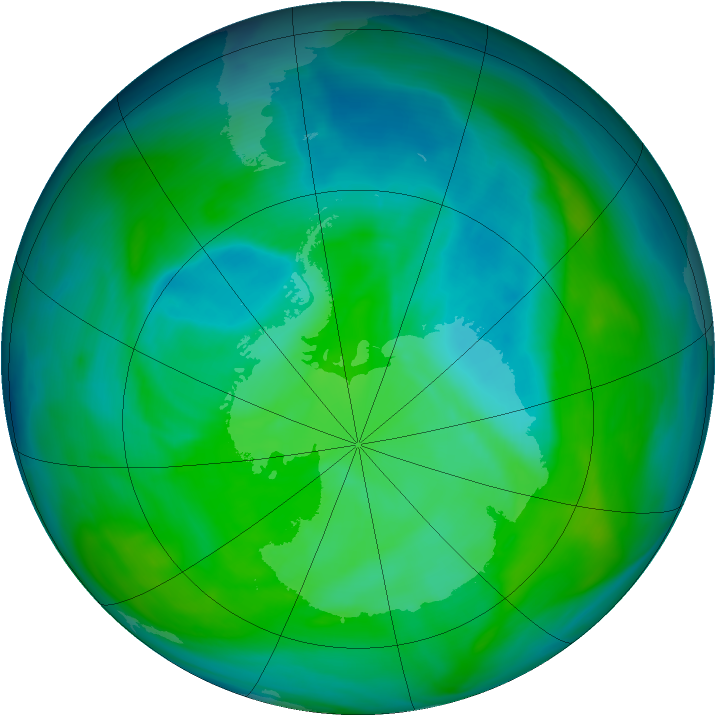 Antarctic ozone map for 10 December 2004